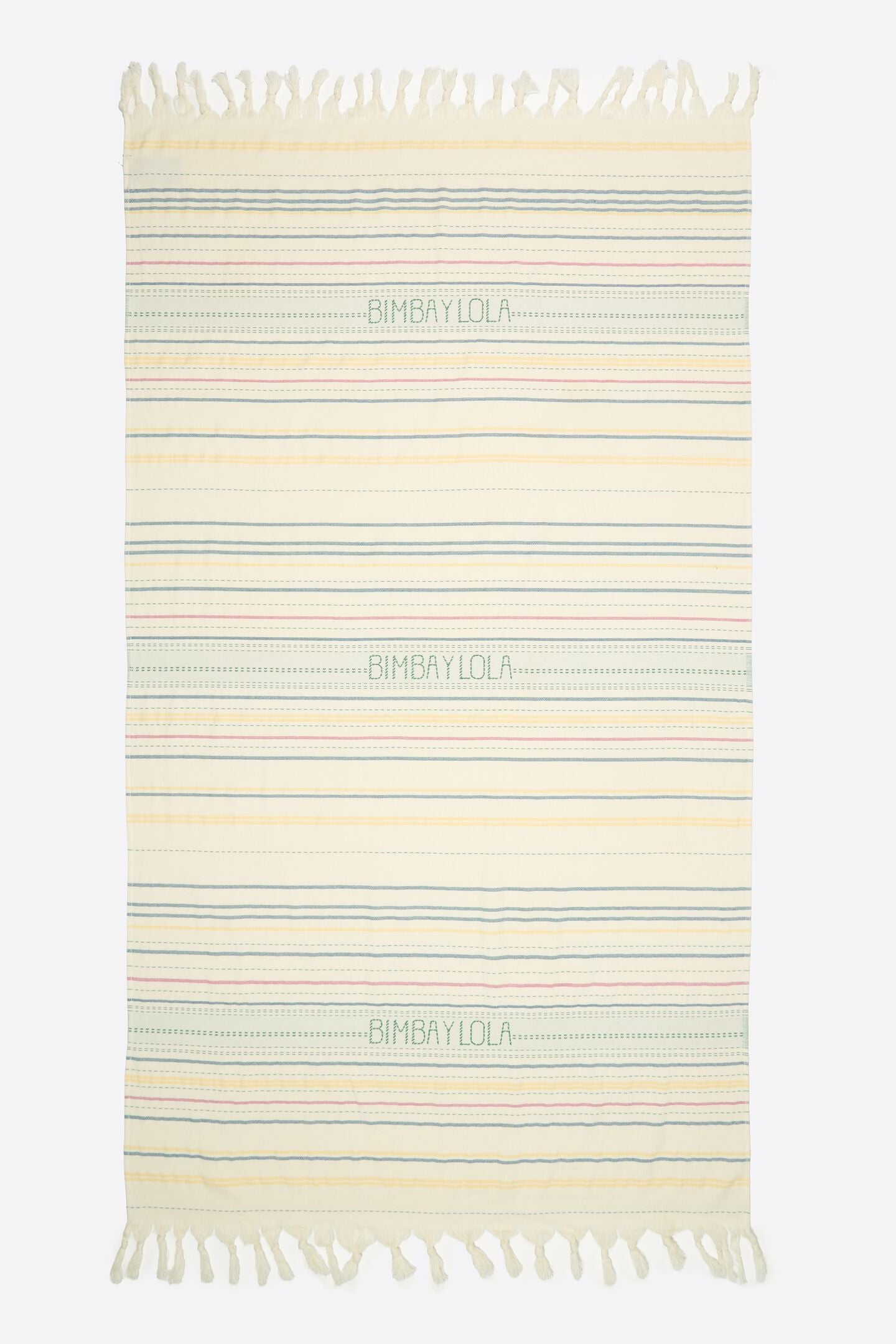 Toalla con Dibujo de Rayas y Bordado
